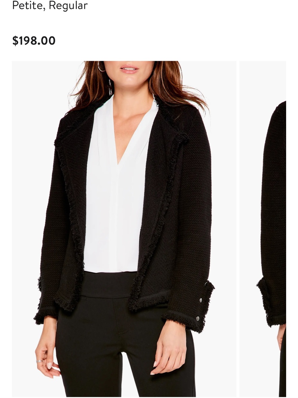 NWT NIC+ZOE Fringe Mix Knit Jacket